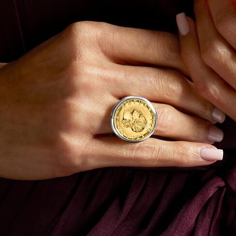 Ross-Simons Italian Genuine 20-Lira Coin Ring in Sterling Silver in Saudi Arabia