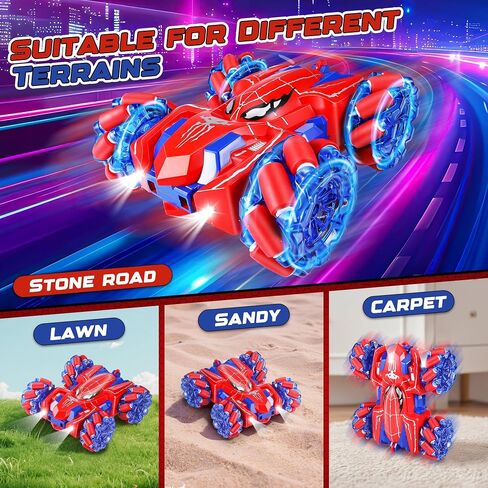 Spider Remote Control Double Sided Stunt Car for 4 5 6 7 8 Year Old Boys in Saudi Arabia