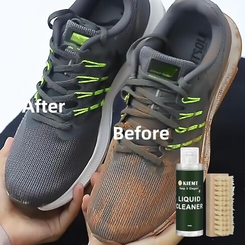 KIEMT 2-in-1 Cleaner و SHOME TRACTER SRARK-صيغة قائمة على النباتات لتنظيف الأحذية ومكافحة الحماية من spary-تعمل على كرة السلة ، المشي لمسافات طويلة ، التنس ، أحذية الصالة الرياضية (3.52 أوقية + 4 أوقية) in Kuwait