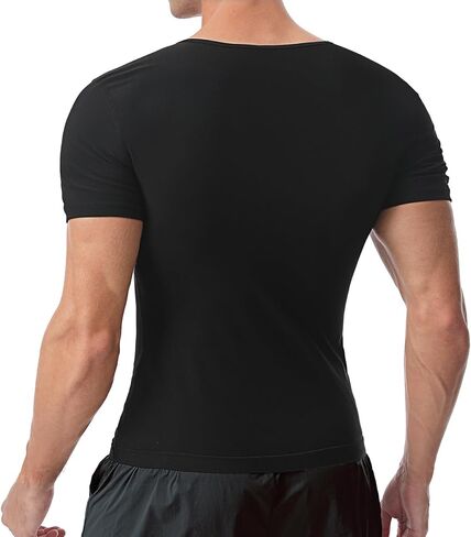 Sauna Suits Shirt for Men,Sweat Enhancer Sauna T-Shirt Short Sleeve Waist Trainer Body Shaper Vest Tank Top Trimmer in Kuwait
