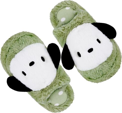 Roffatide Cartoon Cute Plush Open Back Floor Slippers Indoor Shoes Fuzzy Slippers with Rubber Sole for Girls Women in Saudi Arabia