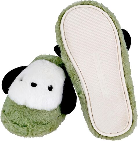 Roffatide Cartoon Cute Plush Open Back Floor Slippers Indoor Shoes Fuzzy Slippers with Rubber Sole for Girls Women in Saudi Arabia