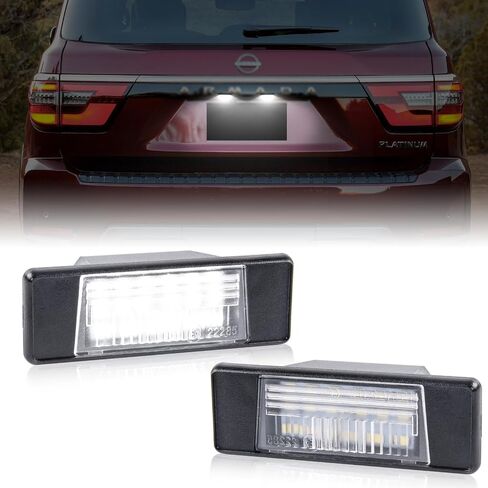 Gempro Led License Plate Light Tag Lamp Assembly Compatible with Nissan Armada Juke Versa NV200 Rogue Sport Infiniti Q50, 6000k White in Saudi Arabia