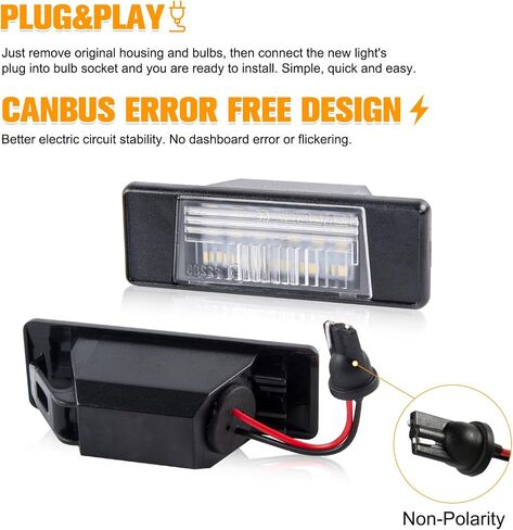 Gempro Led License Plate Light Tag Lamp Assembly Compatible with Nissan Armada Juke Versa NV200 Rogue Sport Infiniti Q50, 6000k White in Saudi Arabia
