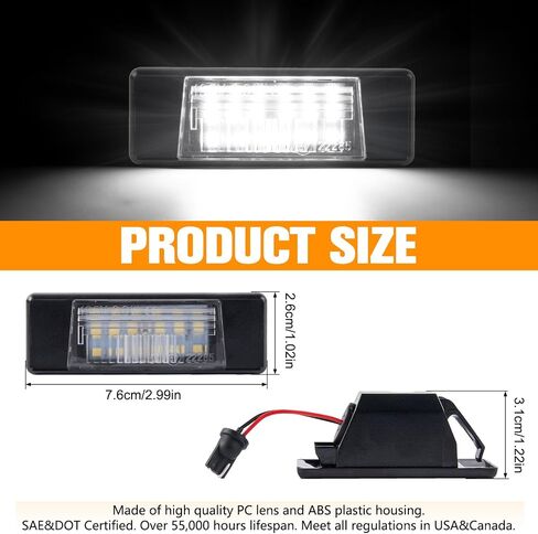 Gempro Led License Plate Light Tag Lamp Assembly Compatible with Nissan Armada Juke Versa NV200 Rogue Sport Infiniti Q50, 6000k White in Saudi Arabia