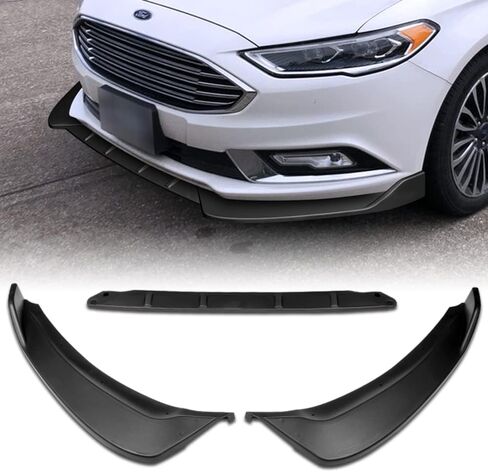 Q1-TECH, 9-Piece Front Bumper Lip & Side Skirt Extensions Diffuser Compatible with 2017-2018 Ford Fusion/Mondeo, Front Lip Spoiler Air Chin Splitter ABS (Painted Black) in Saudi Arabia