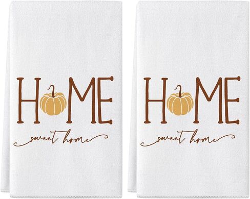 Siilues Fall Kitchen Towels 18x26 Inch, Fall Decor Pumpkin Fall Decorations for Home Sweet Home Dish Towels Seasonal Thanksgiving Decorations for Home Kitchen Decor Hand Towels Set of 2 in Saudi Arabia