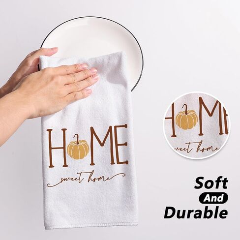 Siilues Fall Kitchen Towels 18x26 Inch, Fall Decor Pumpkin Fall Decorations for Home Sweet Home Dish Towels Seasonal Thanksgiving Decorations for Home Kitchen Decor Hand Towels Set of 2 in Saudi Arabia