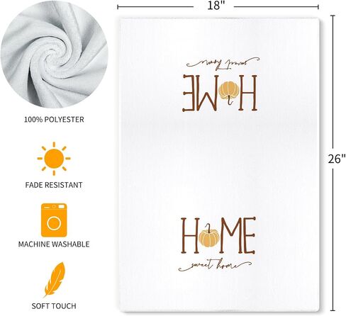 Siilues Fall Kitchen Towels 18x26 Inch, Fall Decor Pumpkin Fall Decorations for Home Sweet Home Dish Towels Seasonal Thanksgiving Decorations for Home Kitchen Decor Hand Towels Set of 2 in Saudi Arabia