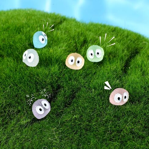 Sibba Cute Luminous Soot Sprites 49Pcs Automotive Interior Decoration Car Rearview Mirror Interior Accessories Colorful Soot Elven Cars Ornament Funny Dashboard Sticker for Car Home Office in Saudi Arabia