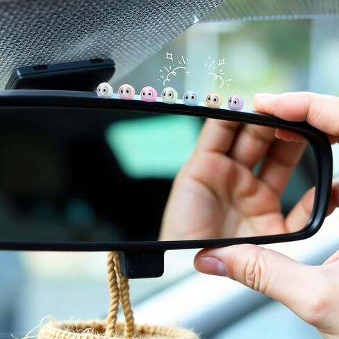 Sibba Cute Luminous Soot Sprites 49Pcs Automotive Interior Decoration Car Rearview Mirror Interior Accessories Colorful Soot Elven Cars Ornament Funny Dashboard Sticker for Car Home Office in Saudi Arabia