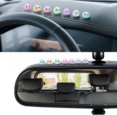 Sibba Cute Luminous Soot Sprites 49Pcs Automotive Interior Decoration Car Rearview Mirror Interior Accessories Colorful Soot Elven Cars Ornament Funny Dashboard Sticker for Car Home Office in Saudi Arabia