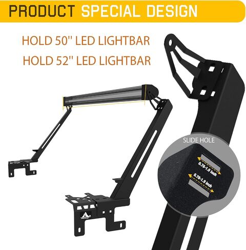 A-Pillar LED LID LID LID BAR أقواس تصاعد لعام 2018-2023 JEEP WRANGLER JL/JLU مع 2 مصابيح LED ، وولفستورم جيب رانجلر 50 و 52 بوصة ضوئية ضوئية إكسسوارات ، شريط الضوء غير متضمن in Kuwait