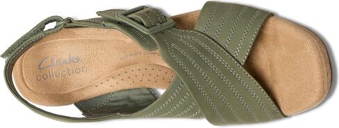 Clarks Women's Nerisa West Heeled Sandal, Sand Nubuck, 9 in Kuwait