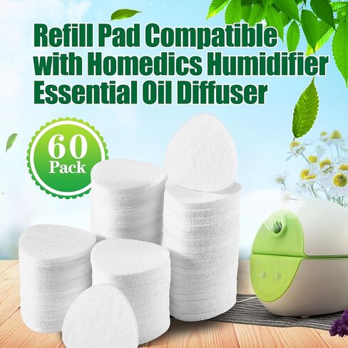 60 حزمة منصات إعادة الملء البيضاء متوافقة مع Homedics مرطب النشر الناشر للزيوت البديلة منصات صينية الألياف الدقيقة in Kuwait