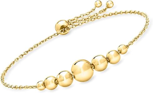 Ross-Simons Italian 3.5-8mm 18kt Gold Over Sterling Graduated Bead Bolo Bracelet in Saudi Arabia