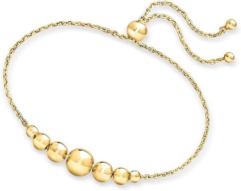 Ross-Simons Italian 3.5-8mm 18kt Gold Over Sterling Graduated Bead Bolo Bracelet in Saudi Arabia