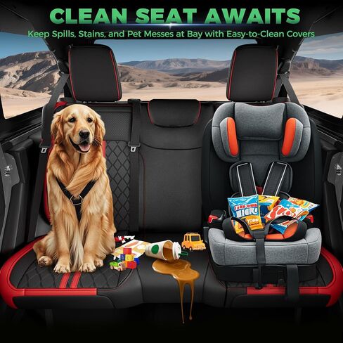 لأغطية مقعد Jeep Wrangler JL 4 DR بدون حامل كأس خلفي 2018 2019 2020 2021 2022 2023 2024 2025 ، أغطية مقعد السيارة المخصصة مجموعة كاملة ، واقي مقعد جلدي مقاوم للماء ، بلاكريد in Kuwait