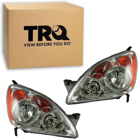TRQ 2 Piece Headlight Assembly Set Driver & Passenger Side Compatible with 2005-2006 Honda CR-V Japan Built HO2518107 HO2519107 in Saudi Arabia