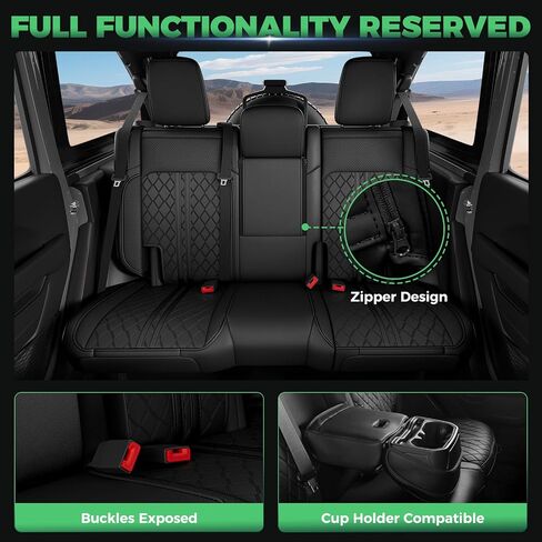 لأغطية مقعد Jeep Wrangler JL 4 DR بدون حامل كأس خلفي 2018 2019 2020 2021 2022 2023 2024 2025 ، أغطية مقعد السيارة المخصصة مجموعة كاملة ، واقي مقعد جلدي مقاوم للماء ، بلاكريد in Kuwait