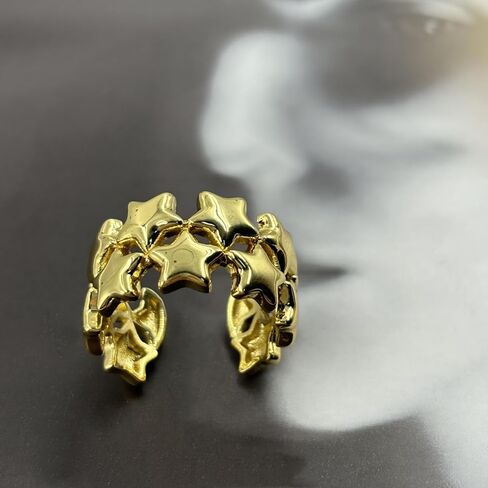 Chunky Gold Rings for Women Vintage Gold Star Rings Statement Wide Chunky Rings Non Tarnish Trendy Irregular Rings Fashion Thumb Rings in Kuwait