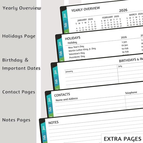 Appointment Book 2025 - Appointment Planner with Weekly ＆ Monthly Spread, January - December, 8.5’’ x 10.5’’, Large, 15 Minute Increments, 2025 Daily Planner with Pockets, Tabs, Flexible Soft Cover in Kuwait