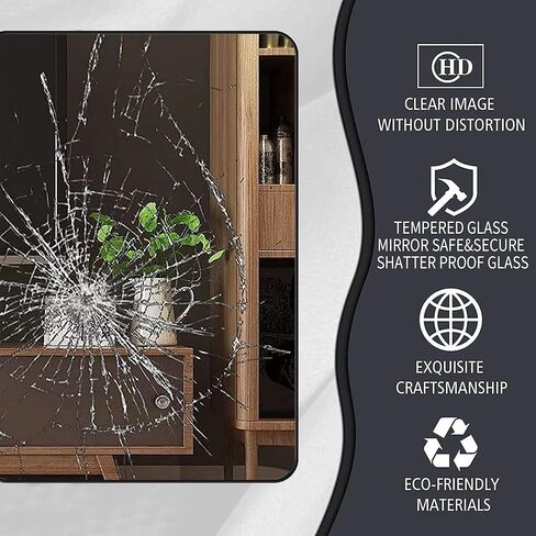 Black Bathroom Mirror,Rectangle 20 x 30 Inch Vanity Wall Mirror,Modern Mirror for Wall,Wood Rectangular Mirror for Bedroom Living Room Entryway in Saudi Arabia