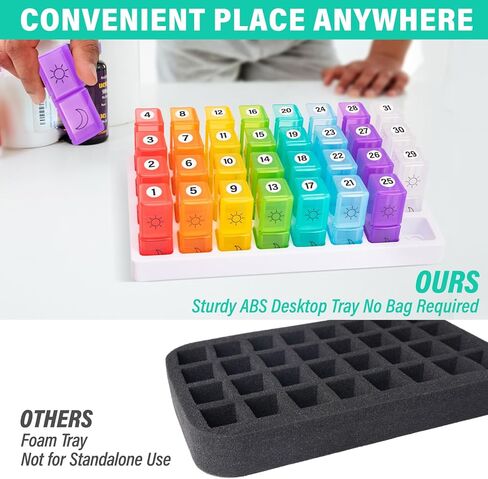 منظم حبوب منع الحمل الشهري مرتين في اليوم ، صندوق حبوب منع الحمل لمدة 31 يومًا بعد PM مع قاطع حبوب منع الحمل وحقيبة حبوب منع الحمل ، وحالات حبوب منع الحمل الناعمة المحمولة مع ملصقات أسبوعية ، وأدوية مريحة وتتبع الفيتامينات in Kuwait