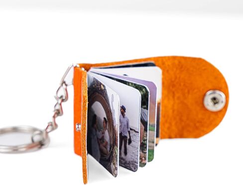 Personalized Leather Photo Album Keychain with Keepsake Box, Custom Engraved Wedding Gift for Couples, Bridesmaids in Saudi Arabia