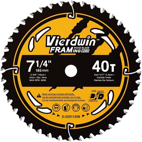 7-1/4 Inch Circular Saw Blade 10-Pack – 40 Teeth, 5/8 Inch Arbor, Precision Wood Cutting Blades for Softwood, Hardwood, Plywood, MDF, and More – Ideal for Circular Saws and Cordless Saws in Saudi Arabia