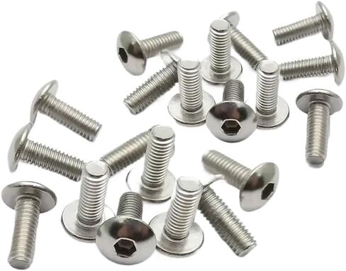 20pcs Stainless Steel Flat Round Head Hex Socket Screws M6 6mm M5 5mm Compatible With Motorcycles ATVs Mopeds Plastic Covers(M5x25) in Saudi Arabia