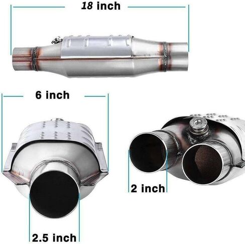 AUTOSAVER88 2.5" Outlet / 2" Inlet Universal Catalytic Converter (EPA Compliant) in Saudi Arabia