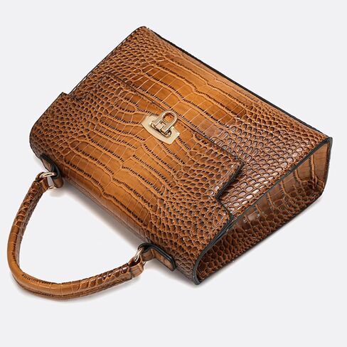 حقيبة الكتف Makukke PU الجلود حقائب اليد نمط التمساح أعلى مقبض حقيبة Crossbody عصرية للنساء رفرف أكياس حقيبة in Kuwait