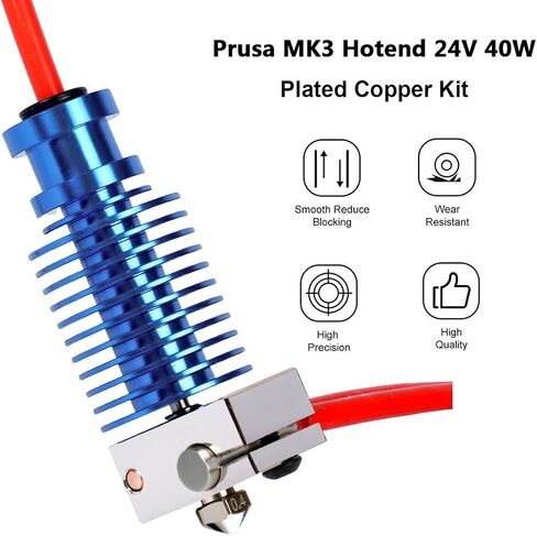 مجموعة Prusa i3 MK3 Hotend 24V 40W، ترقية V6 ثنائية المعدن لكسر الحرارة، كتلة سخان من الألومنيوم، فوهة نحاسية V6 0.4 مم لطابعة Prusa i3 MK3، MK3S، MK3S+3D لمجموعة V6 Hotend. in Saudi Arabia