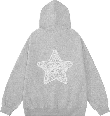 Aelfric Eden Womens Graphic Hoodies Star Lace Print Hoodie Pullover Y2k Cute Oversized Hooded Sweatshirt in Saudi Arabia