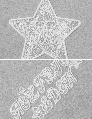 Aelfric Eden Womens Graphic Hoodies Star Lace Print Hoodie Pullover Y2k Cute Oversized Hooded Sweatshirt in Saudi Arabia