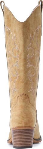 أحذية رعاة البقر IUV للنساء Western Cowgirl Boots Mid Calf Pointy Toe Boot in Kuwait