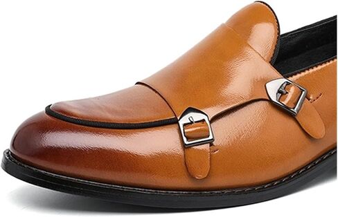 Dress Shoes for Men Elegant Double Monk Strap Loafers for Men Stylish Party Wedding Shoes in Kuwait