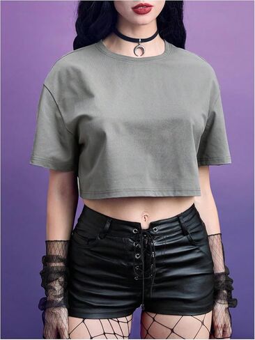 Verdusa Women's Butterfly Mesh Fairy T chirts تسقط قمم محصول القوطي الكتف in Kuwait
