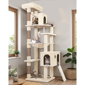 F70 Pro Heavy Duty Cat Tree, 70 inch Sturdy Cat Tree for Indoor Cats Extra Large Cat Tower with Scratching Post, Hammock, Cat Condo for Adult Cats Kittens, Dark Grey in Kuwait