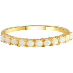 CAITLYNMINIMALIST Delicate Crescent Rings 18K Gold Sterling Silver Gemstone Pearl Opal Cubic Zirconia Rings for Women Gift for Her in Saudi Arabia