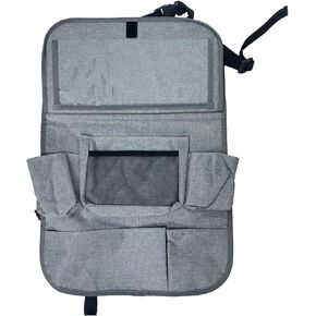 Backseat Car Organizer with Tray, 9 Storage Pockets Back Seat Protector with Foldable Tablet Holder, Waterproof Back of Seat Kick Mats for Kids Adult, Road Trip Essentials Travel 2 Pack, Black in Kuwait