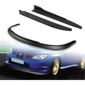 Stay-Tuned, 5PC S204-Style ABS Front Bumper Lip Spoiler Body Kit + Universal 31" Side Skirt Diffuser, Compatible with 2006 2007 Subaru Impreza WRX STi, Exterior Accessory (Unpainted Black) in Kuwait