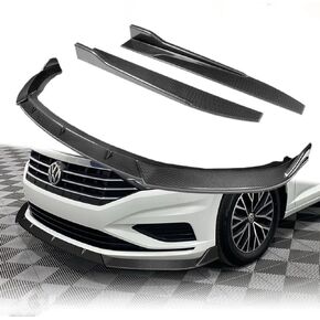 Q1-TECH, 5PCS Front Bumper Lip + Side Skirt Rocker Winglet Canard Diffuser Wing Compatible with 2019-2022 Volkswagen Jetta VW, Front Bumper Lip Spoiler Air Chin Body Splitter ABS (Painted White) in Saudi Arabia