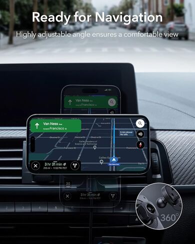 ESR for Qi2 15W MagSafe Car Mount Charger with CryoBoost, Phone Cooling Qi2-Certified MagSafe Car Charger, Air Vent/Dashboard Magnetic Wireless Car Charger for iPhone 16/15/14/13/12, Fast Charger in Saudi Arabia