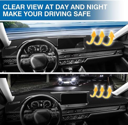 KUST Car Dash Cover for Honda Accord 2023-2026 Left Hand Drving Dash Carpet Polyester Non-Slip Dash Protector Interior Accessories for Accord Custom Fit Dash Mat Sunshade Windshield Glare Black in Saudi Arabia
