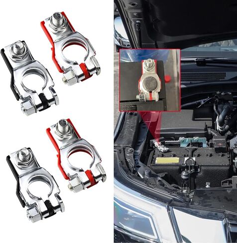 2Pcs Battery Terminals for Nissan, Battery Terminal Connectors, Positive and Negative Auto Battery Cable Terminal, 243407F000 243407F001 Top Post Batteries Connectors with Plastic Bottoms in Saudi Arabia