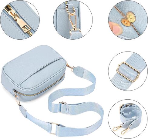 GAEKEAO Small Crossbody Bags for Women Vegan Leather Wide Strap Trendy Design Camera Bag Purse Shoulder Handbag Travel in Saudi Arabia