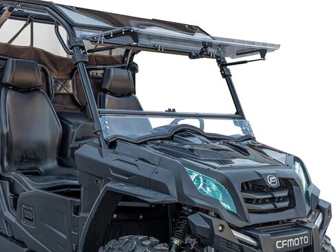 الزجاج الأمامي Superatv Scratch Resistant Flip لعام 2014+ CFMOTO UFORCE 800 ، المصنوع من 1/4 بوصة من البولي المغلفة الصلبة ، يمكن أن يتم إغلاقه ، أو تنفيس ، أو مفتوح بالكامل ، الولايات المتحدة الأمريكية مصنوعة in Saudi Arabia