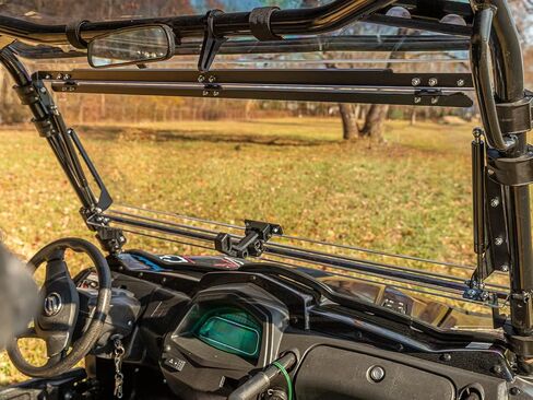الزجاج الأمامي Superatv Scratch Resistant Flip لعام 2014+ CFMOTO UFORCE 800 ، المصنوع من 1/4 بوصة من البولي المغلفة الصلبة ، يمكن أن يتم إغلاقه ، أو تنفيس ، أو مفتوح بالكامل ، الولايات المتحدة الأمريكية مصنوعة in Saudi Arabia